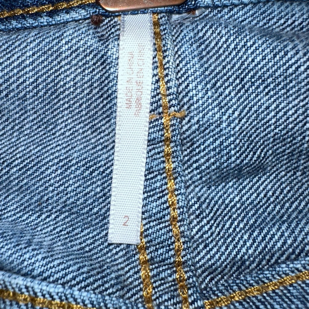 NWOT Women’s Size 2 Free People Denim Jeans Raw Hem Mini Skirt - Picture 3 of 6